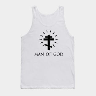 Man Of God - Orthodox Cross - Black - Christian Series 8B Tank Top